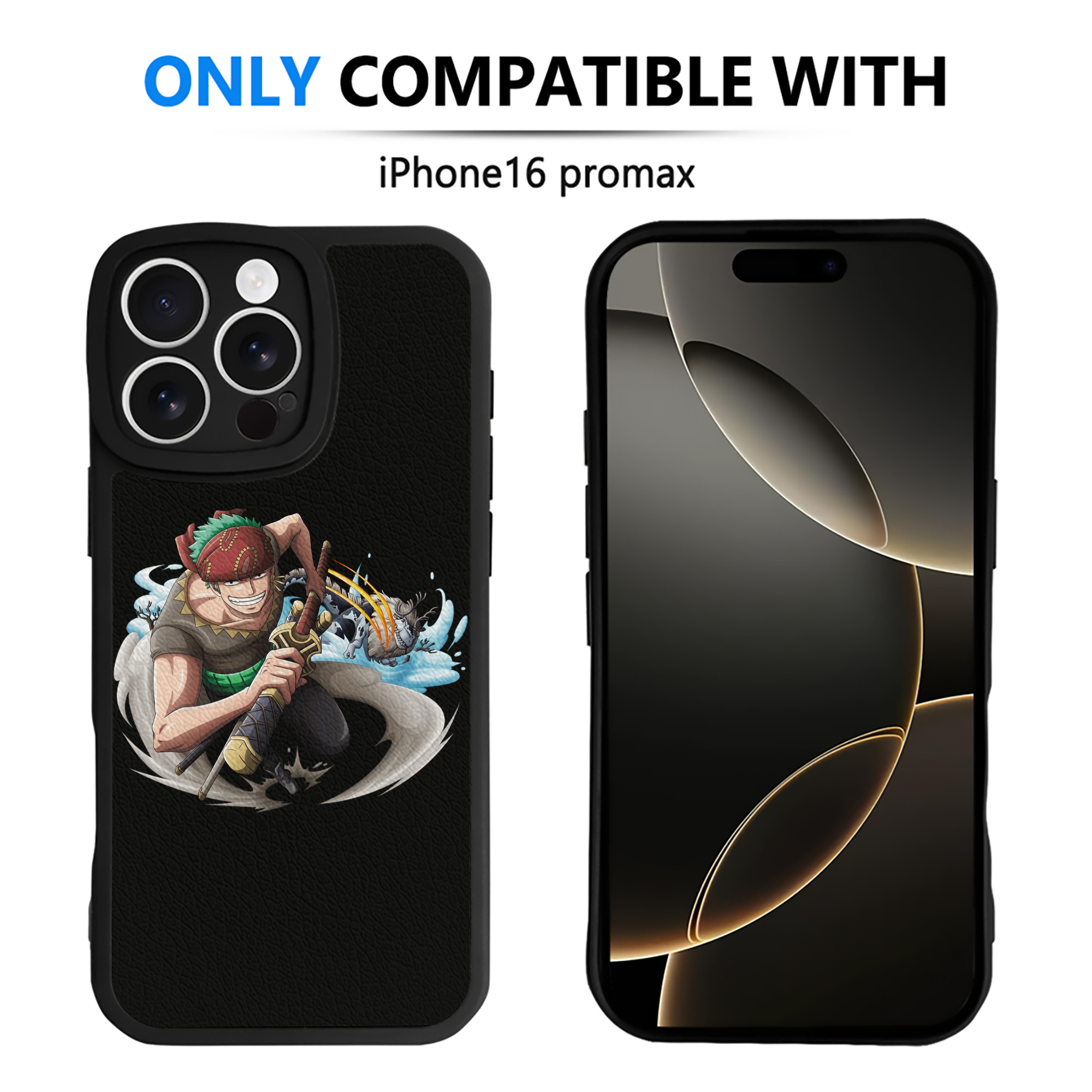 （画像用） ワンピース ロロノア・ゾロ ONE PIECE Roronoa Zoro 【iPhone 16シリーズ対応】シリコンスマホケース（レザー調） 材質：シリコン